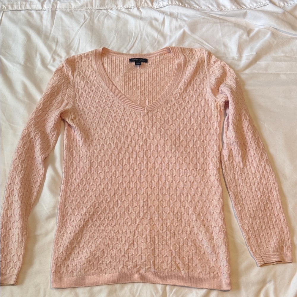 Tommy Hilfiger Light Pink V-Neck Sweater